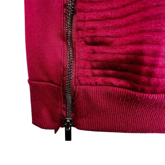 Ribbed Mock Neck Pullover Shirt Side Zippers 2X Magenta The Sweatshirt Project - Picture 7 of 13